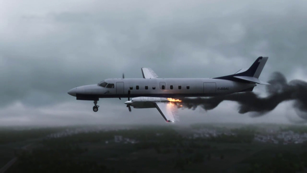 Sekunden vor der Landung