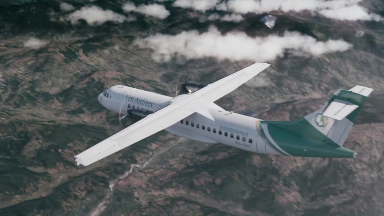 Sekunden vor der Landung